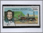 Stamps Laos -  Locomotoras d' Vapor, Robert Stenpheson y Expreso d' Caldera Larga 1848