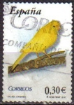 Stamps : Europe : Spain :  ESPAÑA 2007 4301 Sello Flora y Fauna Pajaros Aves Canario usado Espana Spain Espagne Spagna Spanje S