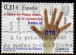 Stamps Spain -  ESPAÑA 2008 4389 Sello Contra la violencia de Género usado Espana Spain Espagne Spagna Spanje Spanie