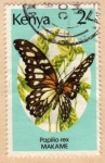 Stamps : Africa : Kenya :  Mariposas