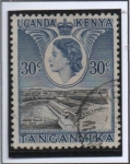 Stamps Kenya -  Isabel II, Presa d' Owen Falls
