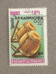 Stamps Cambodia -  Instrumentos musicales