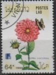 Stamps Laos -  Flores, Dahlia coccine
