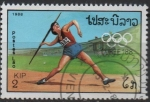 Stamps Laos -  Olimpiadas d' Verano, Seúl, Jabalina