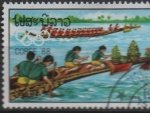 Stamps Asia - Laos -  Olimpiadas d' Verano, Seúl,  Piraguismo