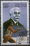 Stamps Laos -  Cent .D' Comité Olímpico Intel.: Barón d' Coubertin