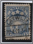 Stamps : Africa : Latvia :  Armas y estrellas