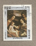 Stamps Cambodia -  Cuadros motivos religiosos