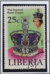 Sellos del Mundo : Africa : Liberia : 25 Anv. d' reinado d' Isabel II