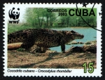 Stamps Cuba -  WWF- Cocodrilo cubano
