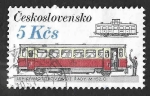 Stamps Czechoslovakia -  2629 - Locomotoras y Tranvías