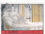 Stamps United Arab Emirates -  ESTATUA MUJER DESNUDA