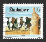 Stamps : Africa : Zimbabwe :  497 - Ganado Vacuno