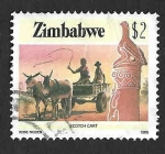 Stamps : Africa : Zimbabwe :  513 - Carreta de Mulas