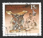 Stamps : Africa : Zimbabwe :  620 - Reposacabezas de Madera