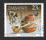 Stamps Zimbabwe -  622 - Jarro y Cuchara