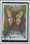 Stamps Madagascar -  Mariposas, Argema mittrei