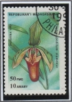 Sellos de Africa - Madagascar -  Orquideas: Paphiopedilum Siamense