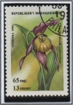 Stamps Madagascar -  Orquideas: Cypripedium calceolus