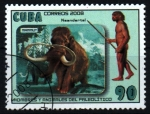 Sellos de America - Cuba -  serie- Hombres y animales paleolítico