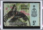 Stamps : Asia : Malaysia :  Mariposas, 	Parthenos sylvia lilanicus