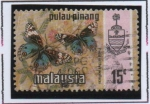 Sellos de Asia - Malasia -  Mariposas, Precis orithya wallacei