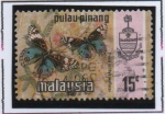 Stamps : Asia : Malaysia :  Mariposas, Precis orithya wallacei