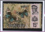 Sellos del Mundo : Asia : Malasia : Mariposas, Pensamiento Azul