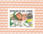 Stamps Ivory Coast -  JIM CLARK corredor F1