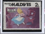 Stamps Maldives -  Escenas d' Alicia en el pais d' l' Maravillas