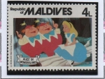 Stamps Maldives -  Escenas d' Alicia en el pais d' l' Maravillas