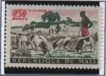 Sellos de Africa - Mali -  Ovejas y Pastor