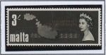 Stamps Malta -  Reina Elizabeth II y mapa d' Malta