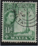 Stamps Malta -  Isabel y Monumento de la guerra
