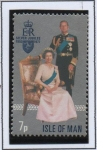 Stamps Isle of Man -  Reina Elizabet II y Príncipe Philip