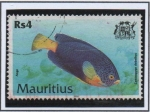 Sellos del Mundo : Africa : Mauricio : peces: centropyge debeius