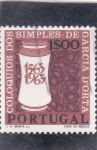 Stamps : Europe : Portugal :  Tarro medicinal y plantas curativas estilizadas