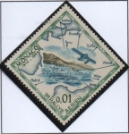 Sellos del Mundo : Europa : Mnaco : 50 Anv. d' l' Primera reunion d' aeroplano d' Mote Carlo; Diseño d' 1914