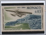Stamps Monaco -  50 Anv. d' l' Primera reunion d' aeroplano d' Mote Carlo; Farman  Nieuport monoplano