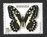 Stamps : Africa : Rwanda :  905 - Mariposa