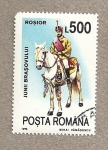 Stamps Romania -  Jinetes representando distritos de Brasov