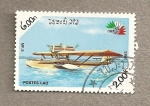 Stamps Asia - Laos -  Hidroavión