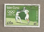 Stamps Laos -  Juegos olimpicos Corea 1988