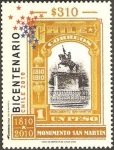 Stamps Chile -  bicentenario, monumento a san martin
