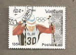 Stamps Laos -  Juegos olimpicos Invierno Albertville 92