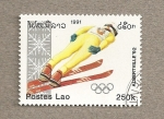 Stamps Asia - Laos -  Juegos olimpicos Invierno Albertville 92