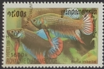 Stamps Cambodia -  Betta imbellis