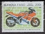 Stamps Burkina Faso -  Ceentenario de la Motocicleta - Honda