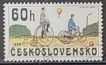 Sellos de Europa - Checoslovaquia -  Bicicletas Historicas - Penny Farthing and Tricycle, 1886