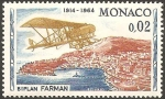 Stamps Monaco -  primer rally aereo, biplano farman